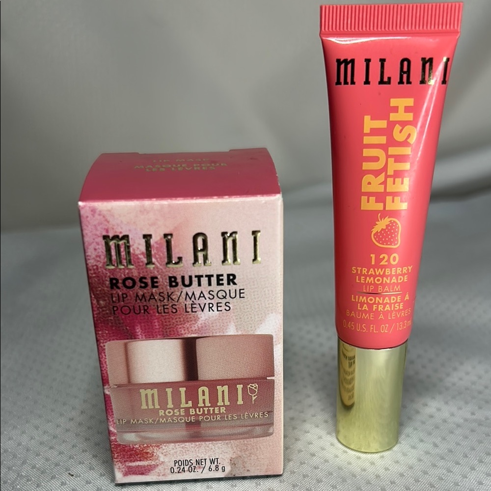 Milani Rose Butter Lip Mask & Fruit Fetish 120 Strawberry Lemonade Lip Balm